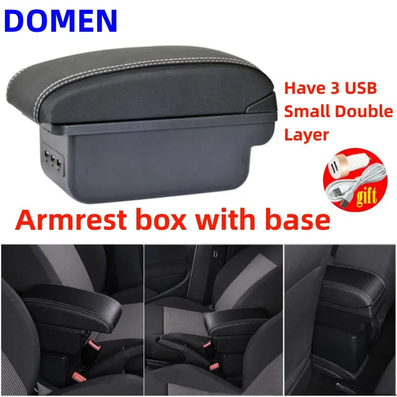 Car Armrest Box for Renault Clio 4 Captur Clio 3 III IV with Cup Holder Storage USB Ashtray Accessory