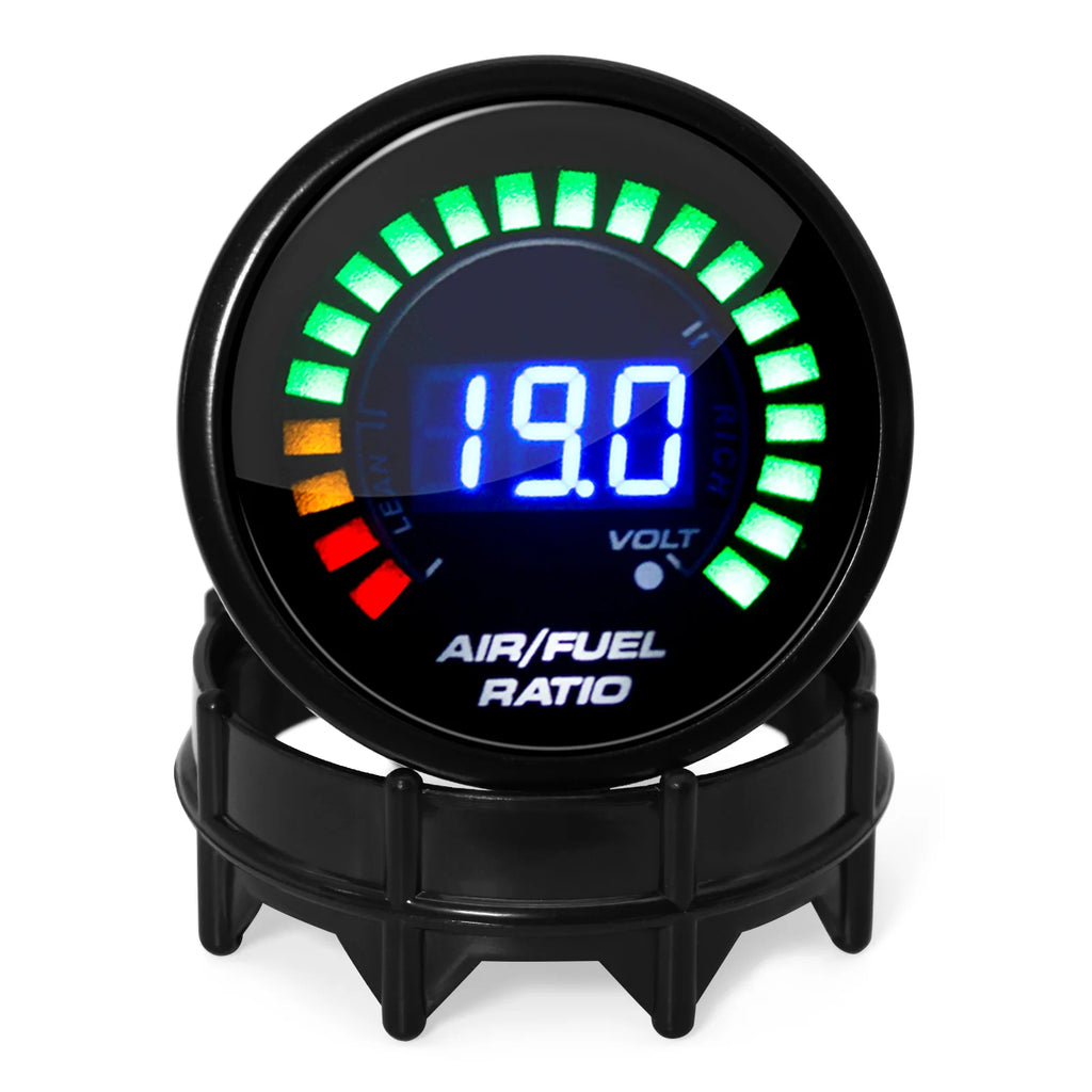 Digital 2"52mm Air Fuel Ratio Gauge AFR Display Narrowband O2 Oxygen Sensor 0258006028 Smoked Lens Car Gauge for Petrol Car 12V