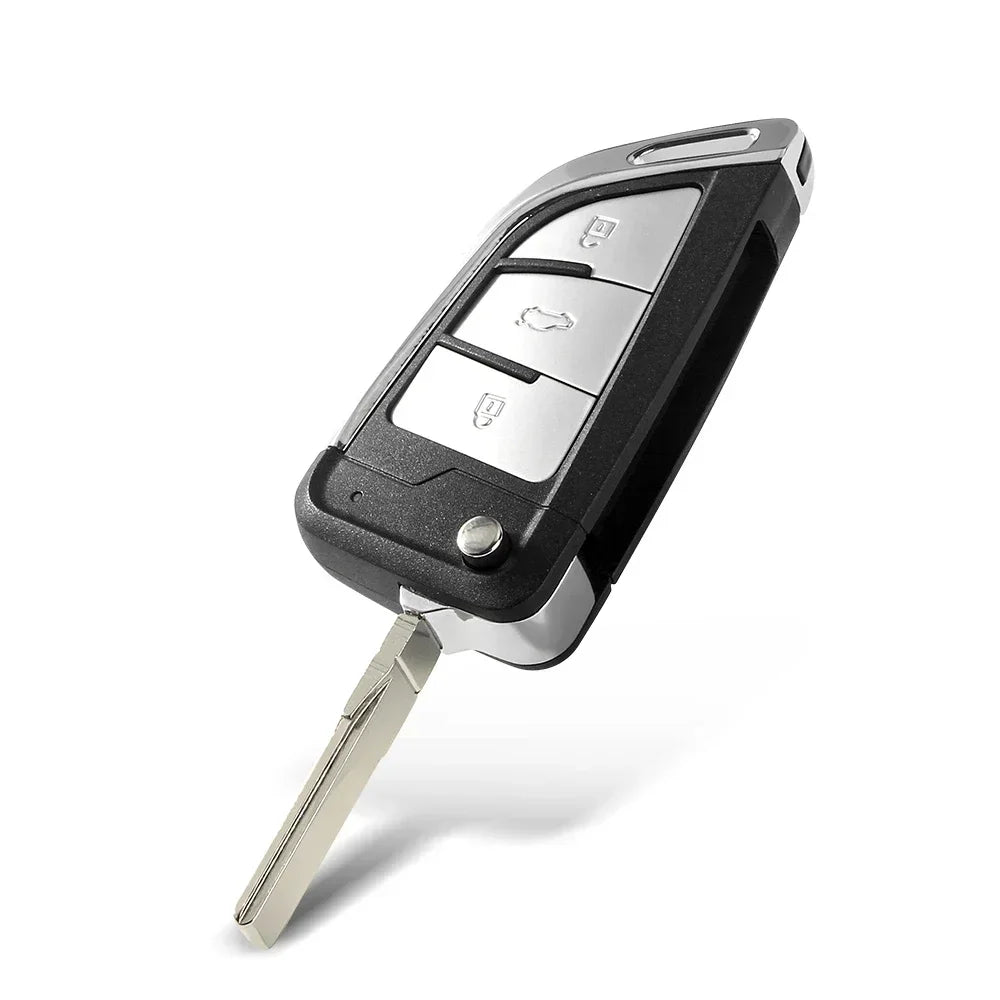 KEYYOU 3 Button Car Key Shell Modified Flip Folding Key Case Casing for Golf Tiguan Polo Jetta Skoda Seat 5K0 837 202AD