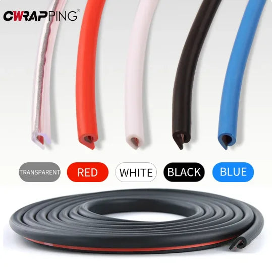 5M Car Door Protector Edge Scratch Auto Door Sealing Strips Transparent Anti-collision Protection PVC Strip for Cars Accessories