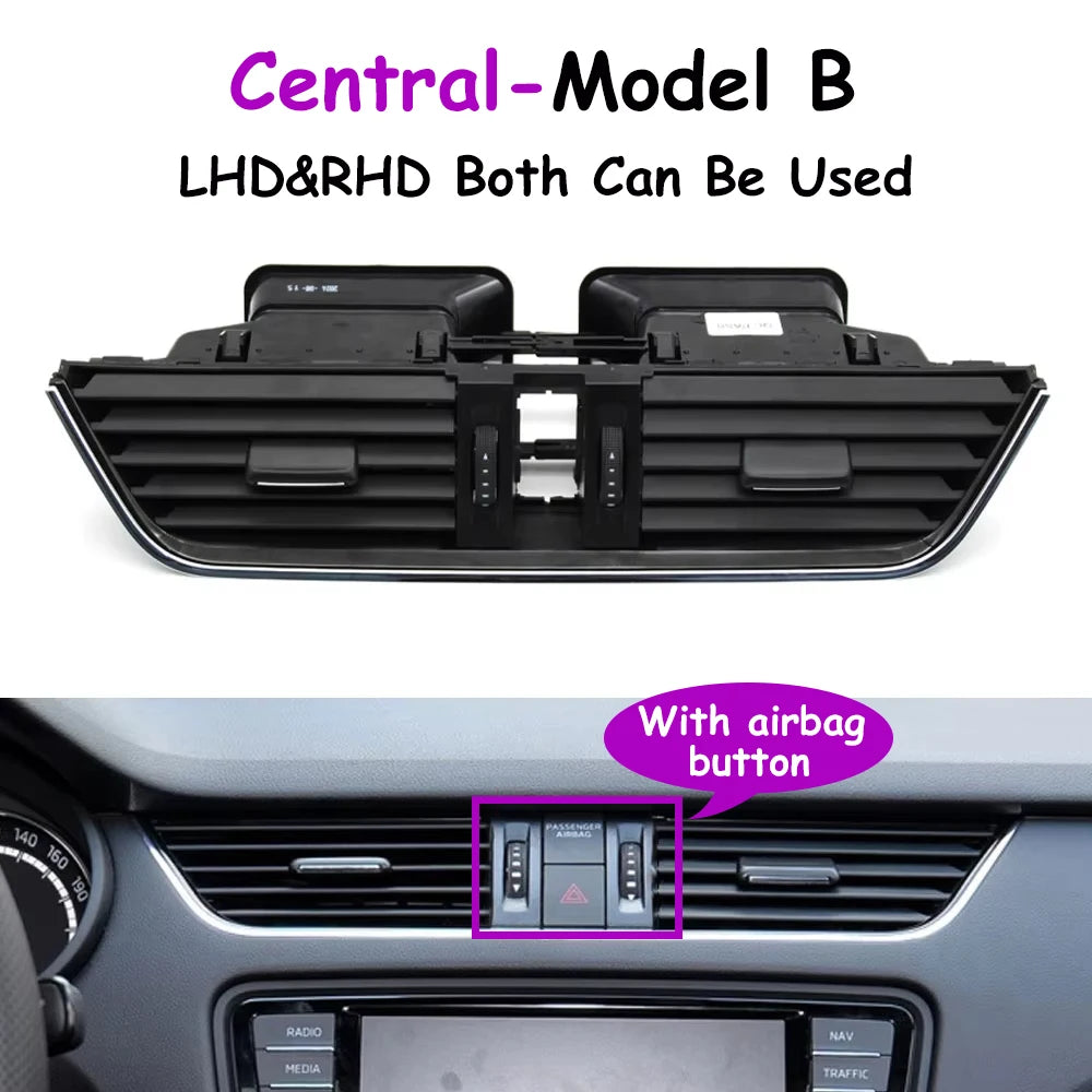 Octavia 2015-2021 Car Front Center Dashboard Air Conditioning AC Vent Grille Outlet Assembly For Skoda 5E0820951 5E0820951CZLL