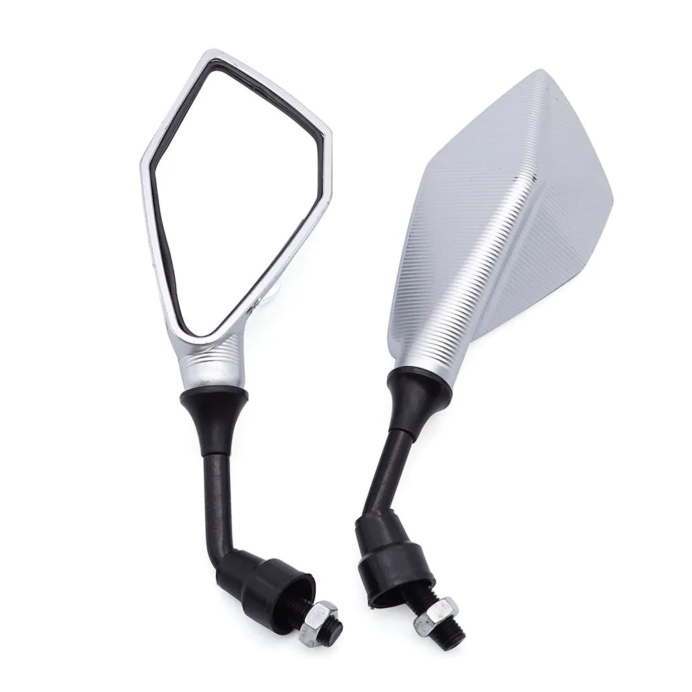 2pcs 10mm Motorcycle Rearview Mirrors Wide Angle Adjustable Bicycle Bike Handlebar Side Flexible Rear View Mirror