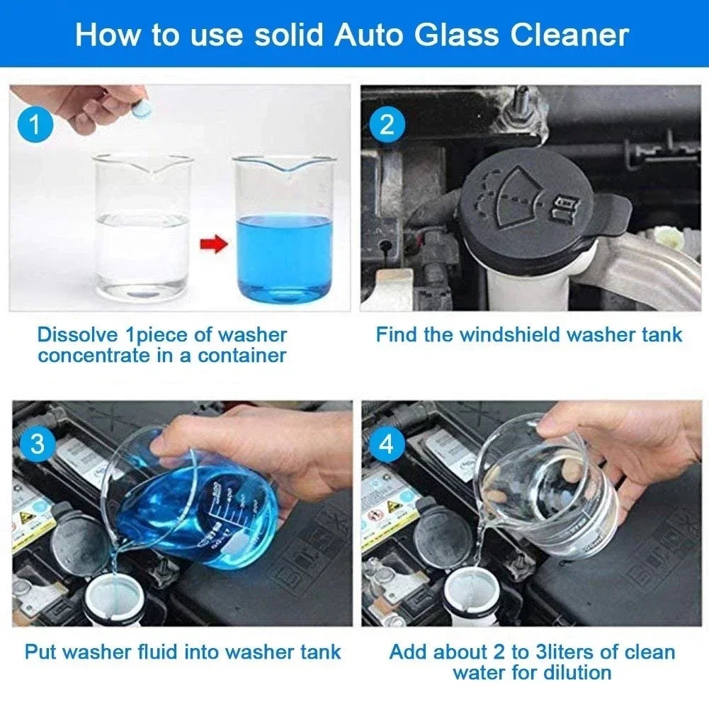 Car Solid Cleaner Windscreen Wiper Effervescent Tablets Auto Window Cleaning Automobile Glass Water Wiper Washing Tablets