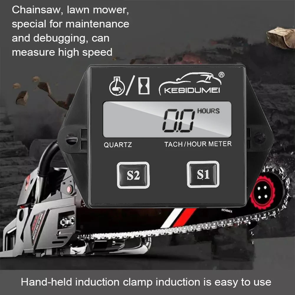 Digital Motor Speedmeter Engine  Hour Meter Tachometer Gauge RPM LCD Display For Gasoline 2/4 Stroke Boat Motorcycles Chainsaw