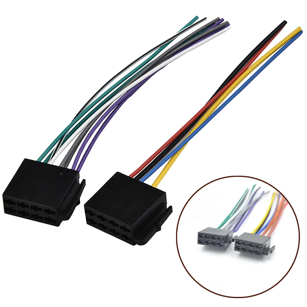 Car Stereo Radio ISO Cable Adapter ABS Universal Male Plug To Female Connector Wiring Harness Automobile Accessories