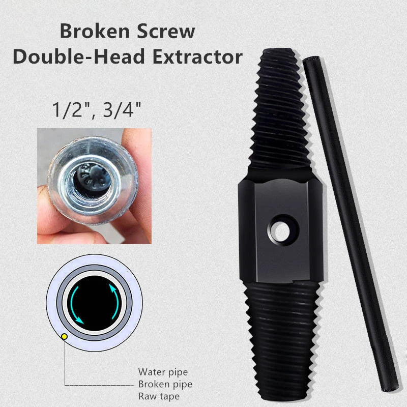 Double Head Wrench Faucet Valve Broken Screw Extractor Set Pipe Remover Tools Damaged Wire Water Pipe Bolt Broken Removal Tool