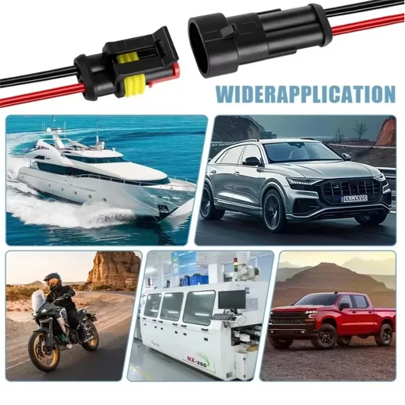 5 SET Waterproof 2 Pin Wire Connectors - 20 AWG Automotive Connector Kit for Car, Truck, Motorcycle, and Marine Boat