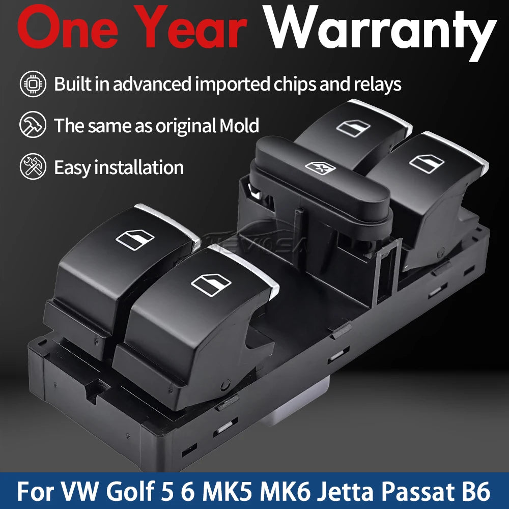5ND959857 For VW Golf 5 6 GTI MK5 MK6 Jetta Tiguan Passat B6 CC Fabio Power Master Window Switch Passenger Button 7L6959855B Red