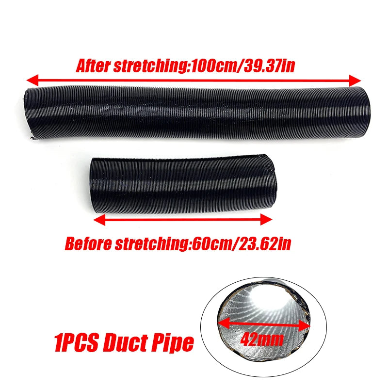 25/42/60/75/90mm Diameter 60-200cm Lenght  Air Diesel Parking Heater Duct Pipe Tube Hose For Webasto Eberspacher Car Camper
