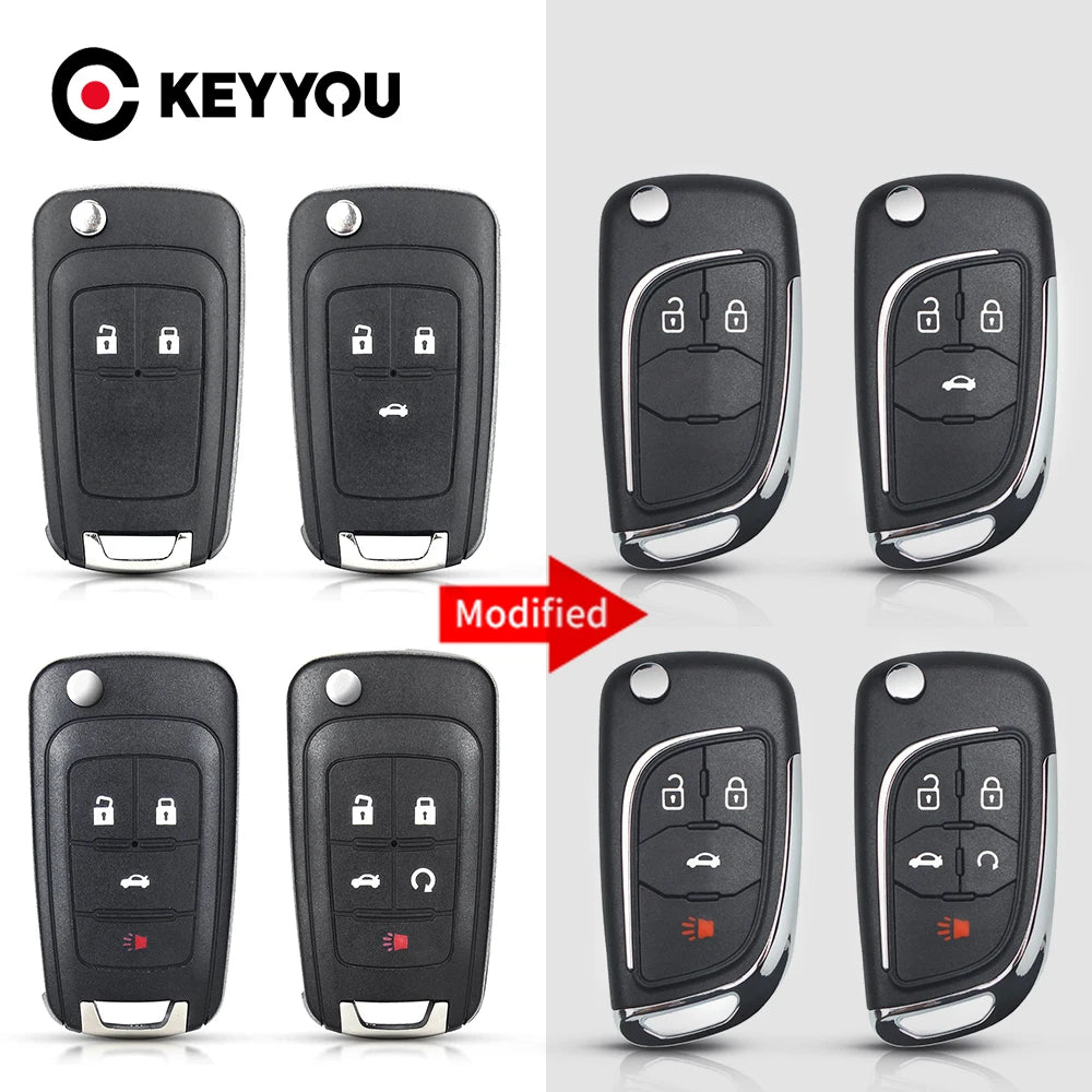 KEYYOU For Chevrolet Cruze for OPEL Insignia Astra Zafira Mokka Agila Corsa Meriva Signum Tigra Mando Modified Car Key no logo