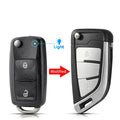 KEYYOU 3 Button Car Key Shell Modified Flip Folding Key Case Casing for Golf Tiguan Polo Jetta Skoda Seat 5K0 837 202AD