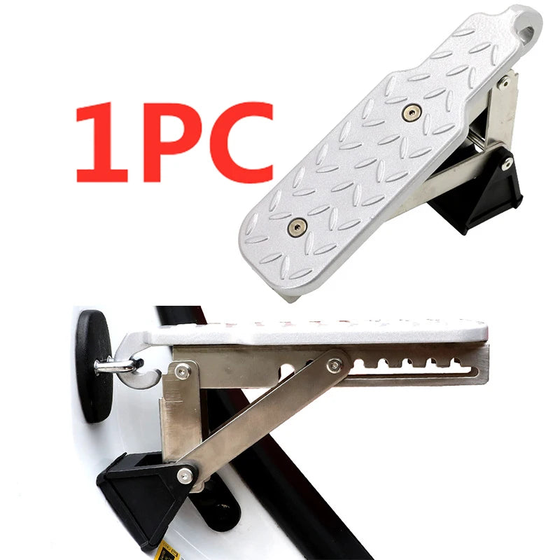 Foldable Car Roof Rack Step Car Door Step Universal Latch Hook Auxiliary Walking Car Foot Pedal Aluminium Alloy Safety Hammer