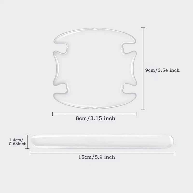 8Pcs Car Door Handle Bowl Anti-Scratch Protective Stickers Universal Invisible Protection Film Anti-Collision Strip Accessories