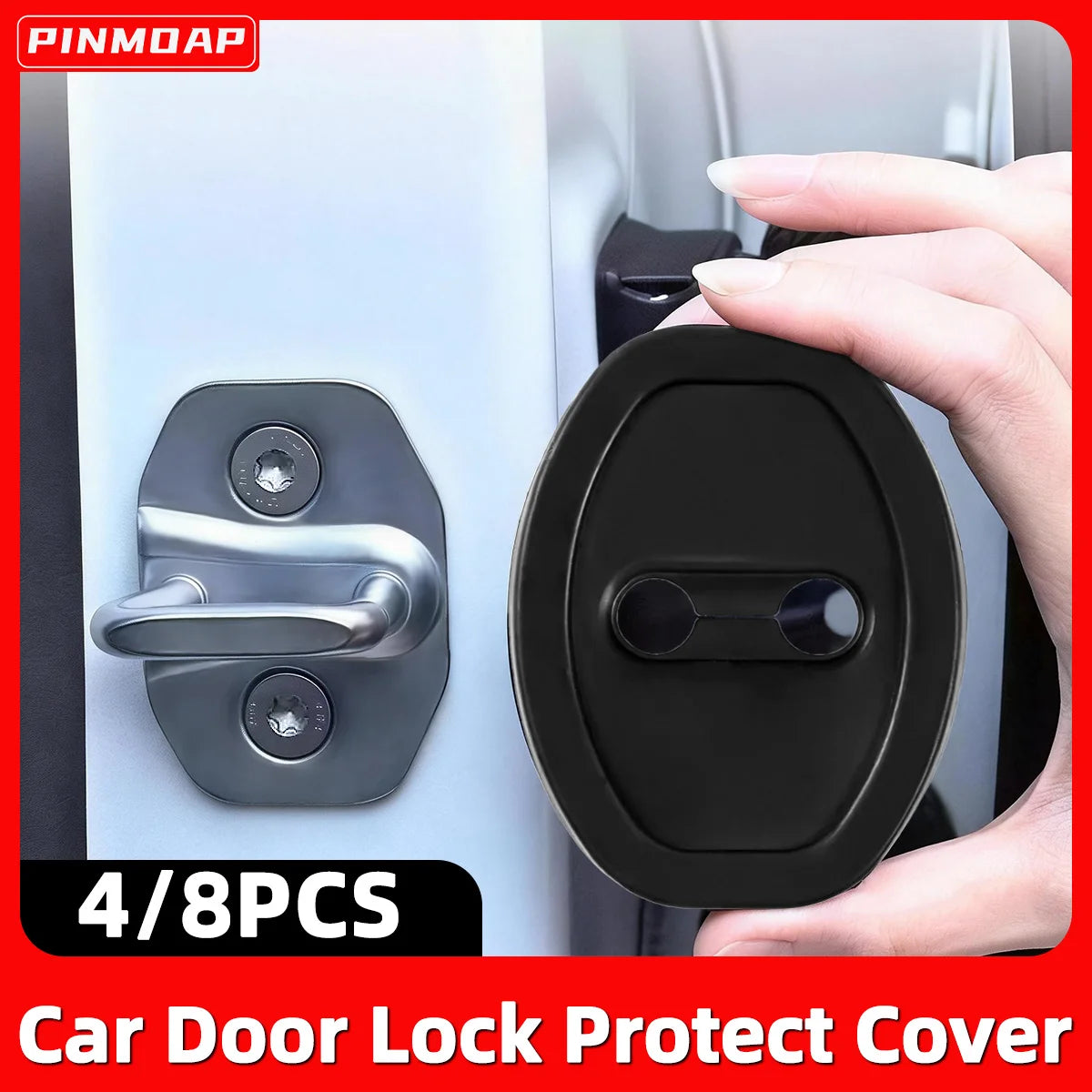 PINMOAP Silicone Car Door Lock Protective Cover Thickened Anti Collision Adhesive Car Door Lock Buffer Shock Absorber Cover