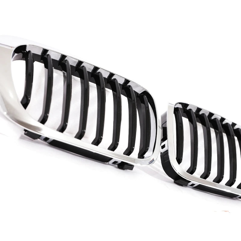 Single Slat Grill Kidney Carbon Chrome Grille For 3 Series E46 2-Door 1998-2002 Pre-Facelift & 2000-2007 E46 M3 Coupe Cabriolet
