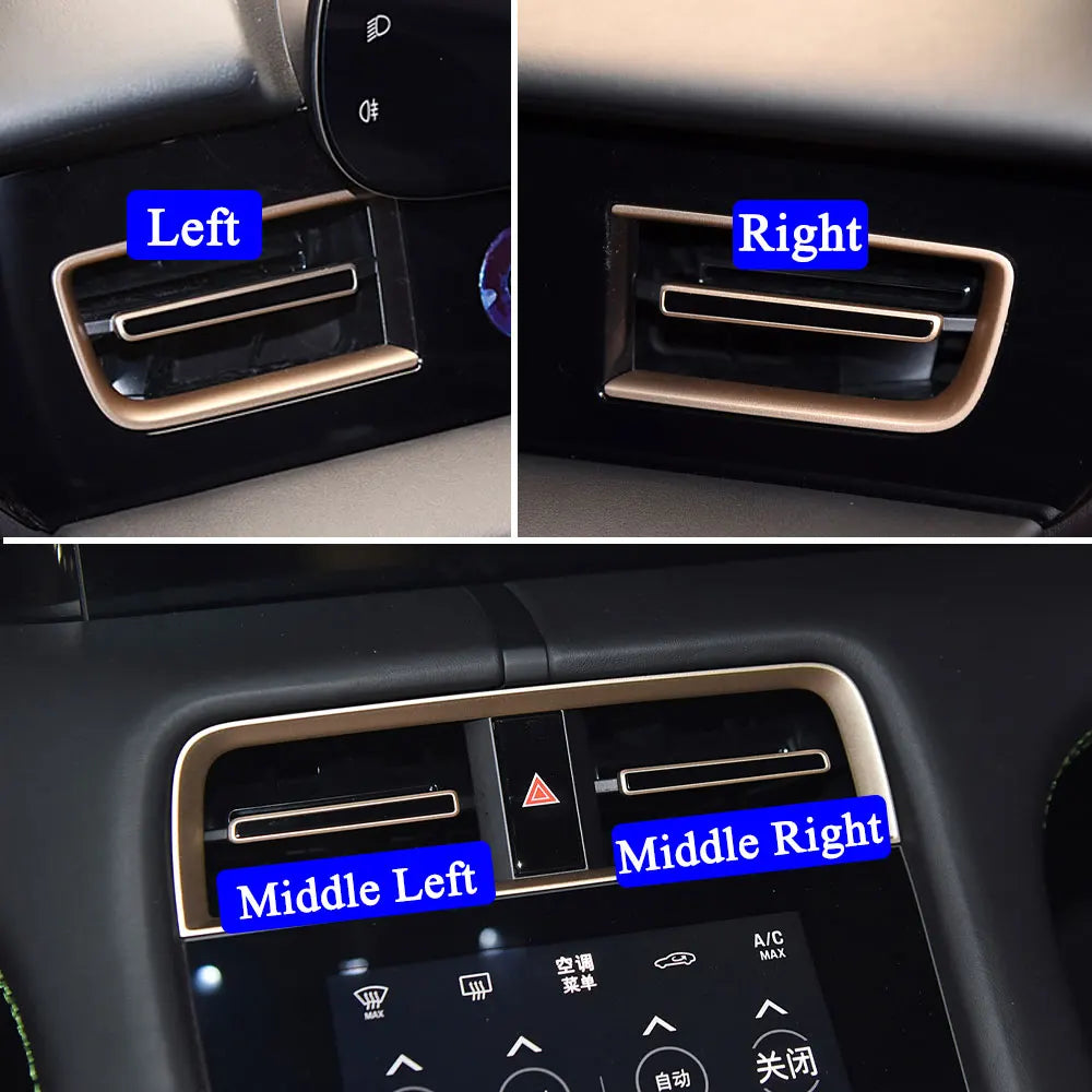 Car Accessories Front Air Ventilation Left Right Middle AC Air Vent Grille Outlet Trim Strip  For Porsche Taycan 9J1 2019-2024