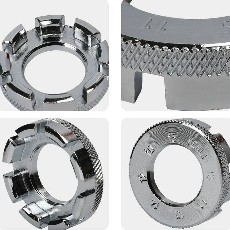 Bikersay Bike Wheel Rim Wrench Mini Adjuster Spanner 8 Way Groove Bicycle Spoke Tension Wrench Bike Demolition Axis Repair Tools