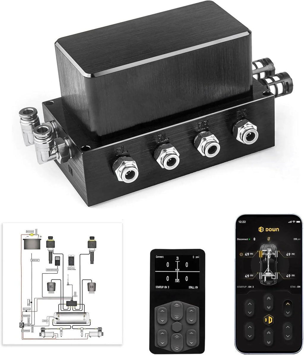 The complete set of car air suspension comes with a full set of accessories and supports mobile app control