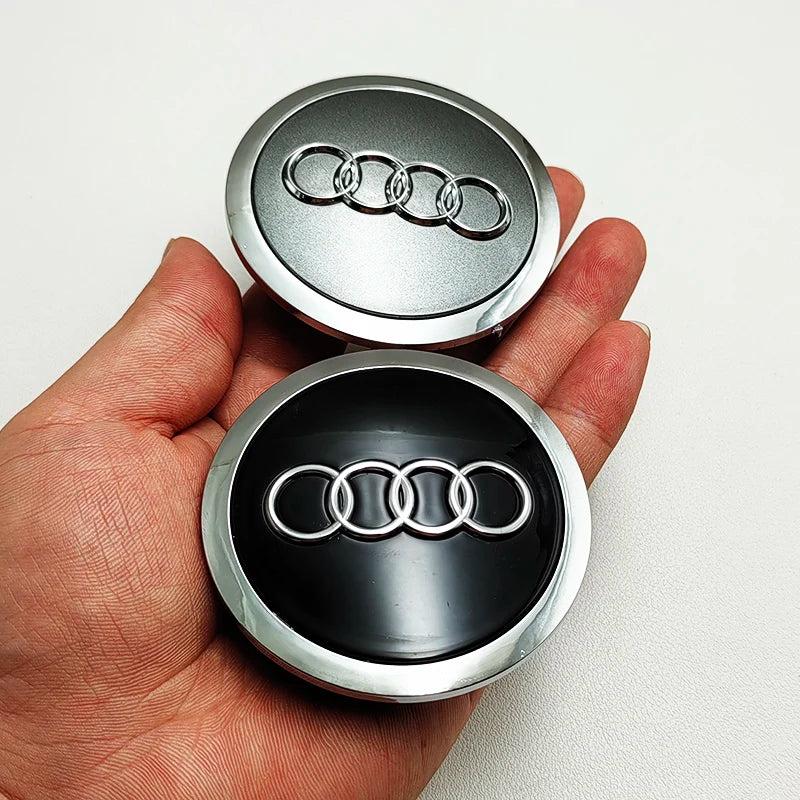 4pcs 69mm Black Grey Car Badge Wheel Center Hub Cap Rim Caps For Audi Emblem 4B0601170A A3 A4 A6 Q3 Q5 Q7 A5 A7 Q2 Accessories