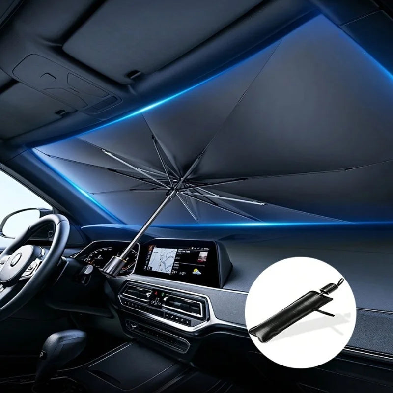 Car Windshield Sun Shade Umbrella – Foldable Front Window Sunshade with Heat Insulation & UV Protection for Cars, SUVs, Trucks