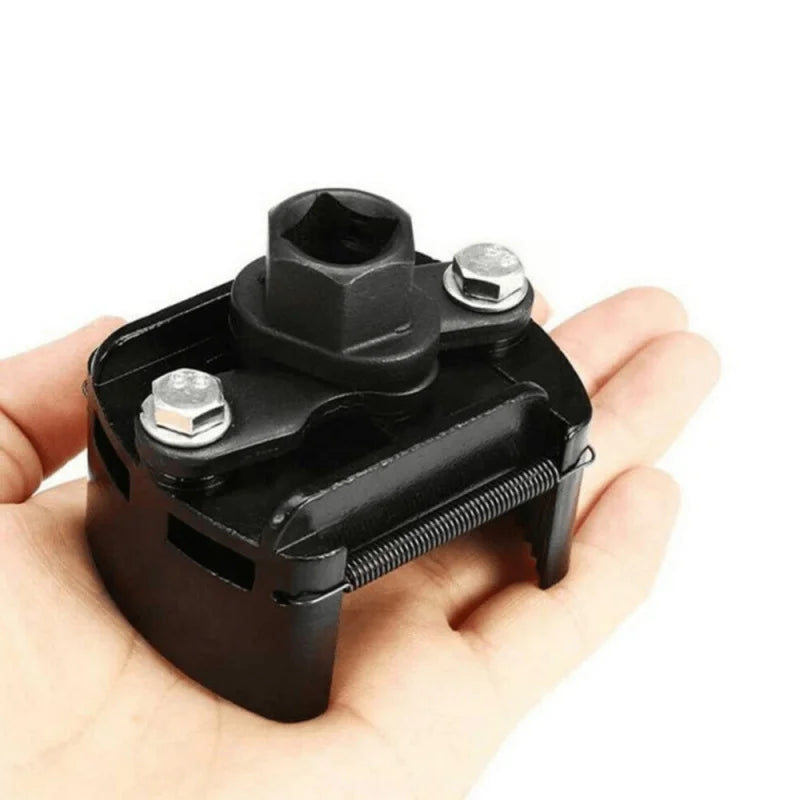 Universal Adjustable Oil Filter Wrench Two-Jaws 60-80mm Range Filter Remover Tool for Auto Maintenance