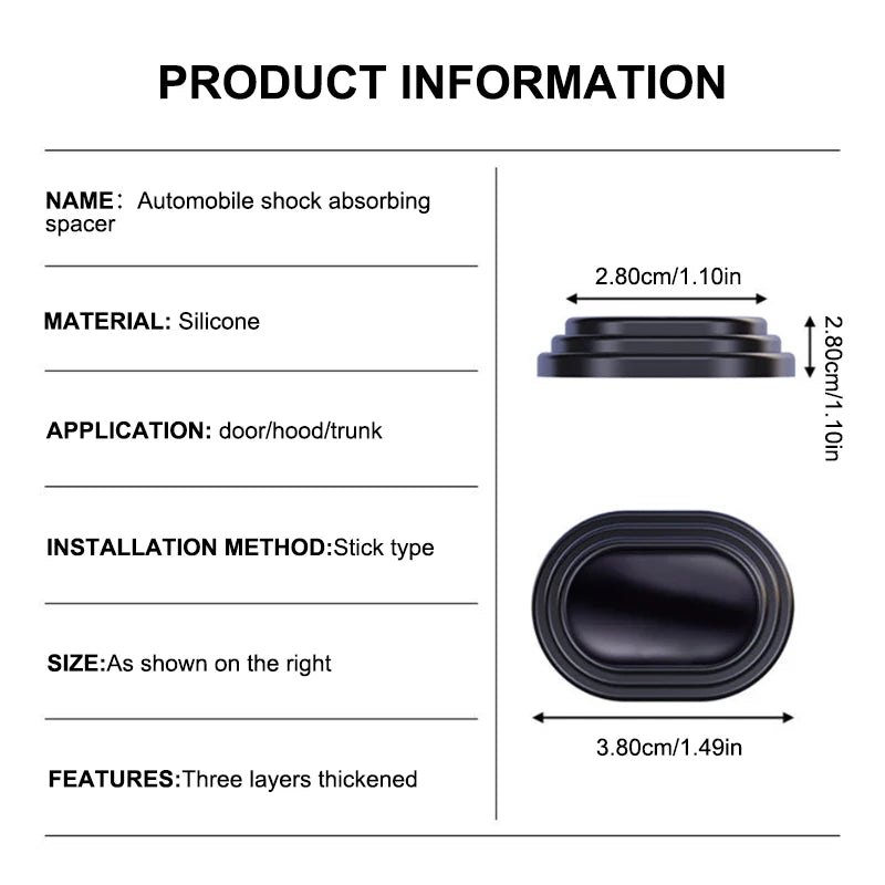 SEAMETAL 12Pcs Upgraded Car Door Gap Cushion Hood Bumper Shock Absorber Reduce Noise Door Protection Pad Universal for Sedan Suv
