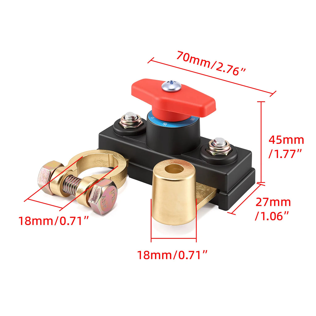 Car Battery Cut Off Switch Disconnect Can Rotate Disconnect Switch Anti-Power Off Leakage Circuit Breaker For 12V 24V Car