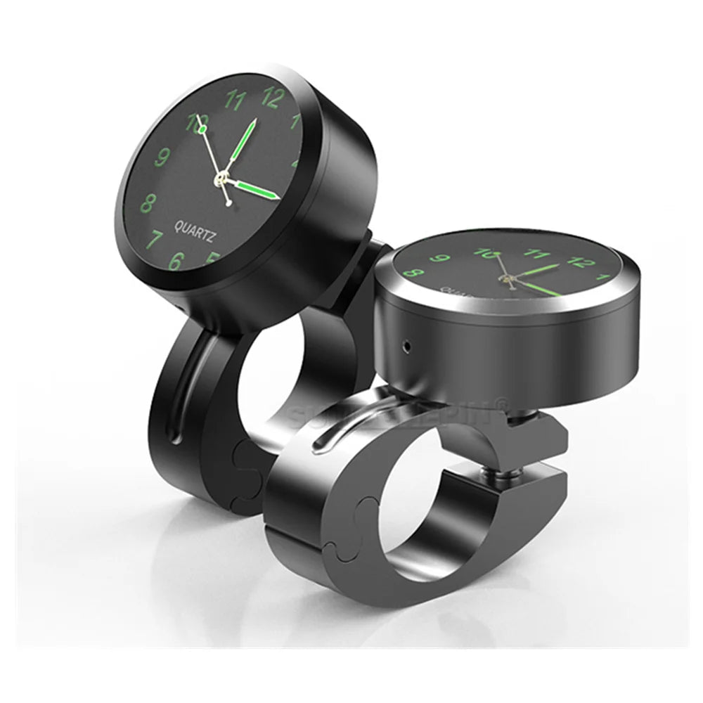 Universal 7/8 Waterproof Chrome Motorcycle Bike Handlebar Mount Quartz Clock Watch Aluminum Luminous Clock Moto Accessories