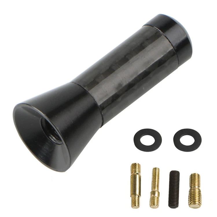 3.5cm/8cm/12cm Universal Car Short Radio Antenna Carbon Fiber Black Car Roof Antenna Radio Aerial FM/AM Metal Receiving Antennas