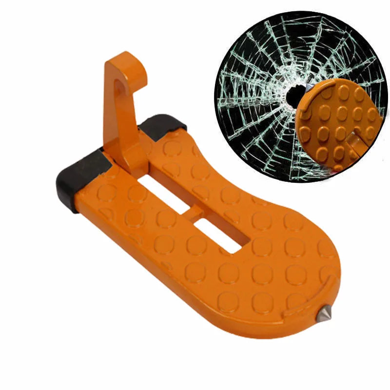 Foldable Car Roof Rack Step Car Door Step Universal Latch Hook Auxiliary Walking Car Foot Pedal Aluminium Alloy Safety Hammer