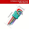 9pcs Industrial Ball End Hex Key Set, Heavy Duty Color Coded Allen Wrenches, for Automotive & Machinery, Torque Wrench