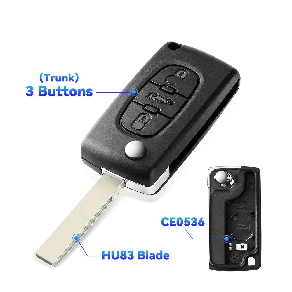 KEYYOU For Peugeot 207 307 308 407 607 807 For Citroen C2 C3 C4 C5 C6 2/3 Buttons Remote Key Shell Case VA2/HU83 CE0523 CE0536