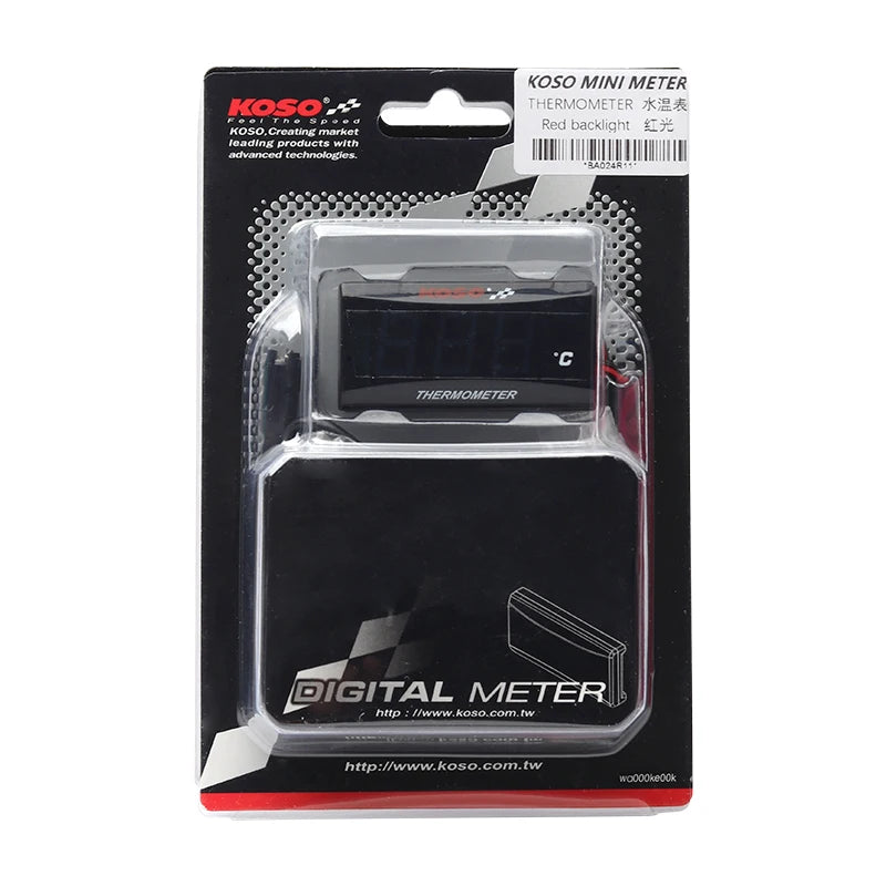 KOSO Oil Temperature Gauge Motorcycle Universal Oil Temperature Sensor LCD Digital Screen Mini Meter