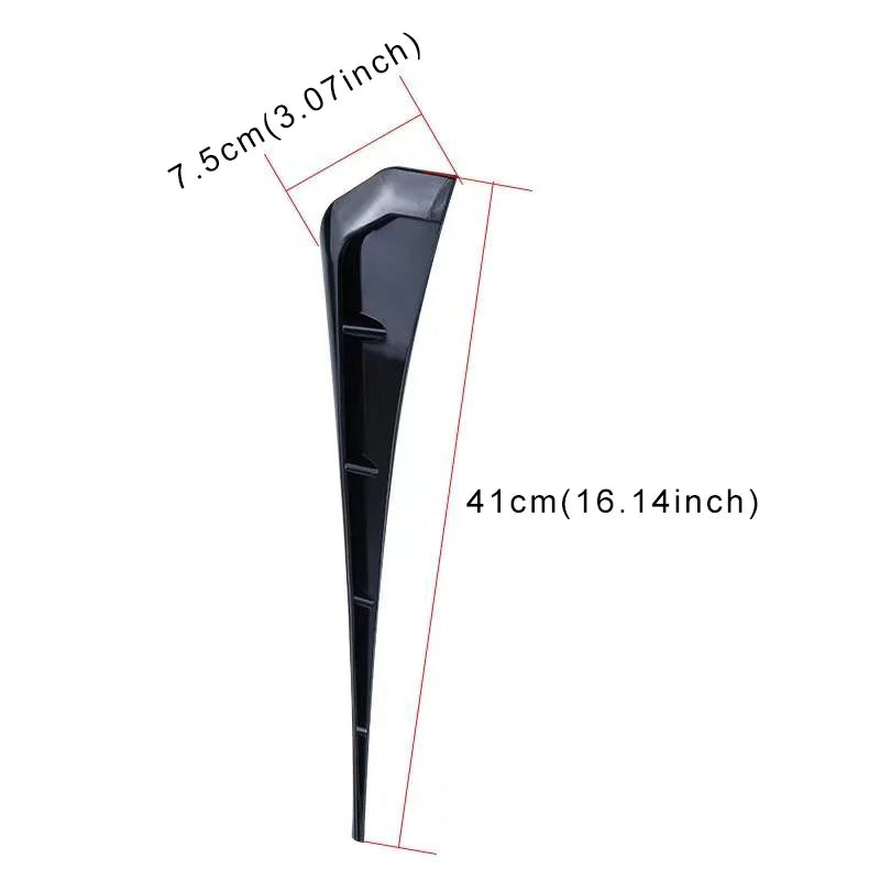 2pc Car Side Fender Vent Sticker Pair Universal ABS Plastic Wing Trim Black Exterior Decoration for Auto Motorcycle Easy Install