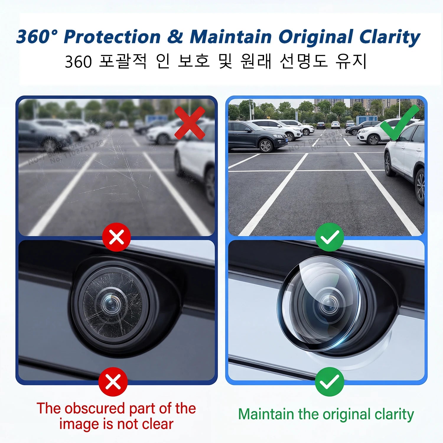 2PCS Universal Car Camera Lens Protector Rear View Backup Camera Cover 360° Camera Protection Anti Scratch Waterproof