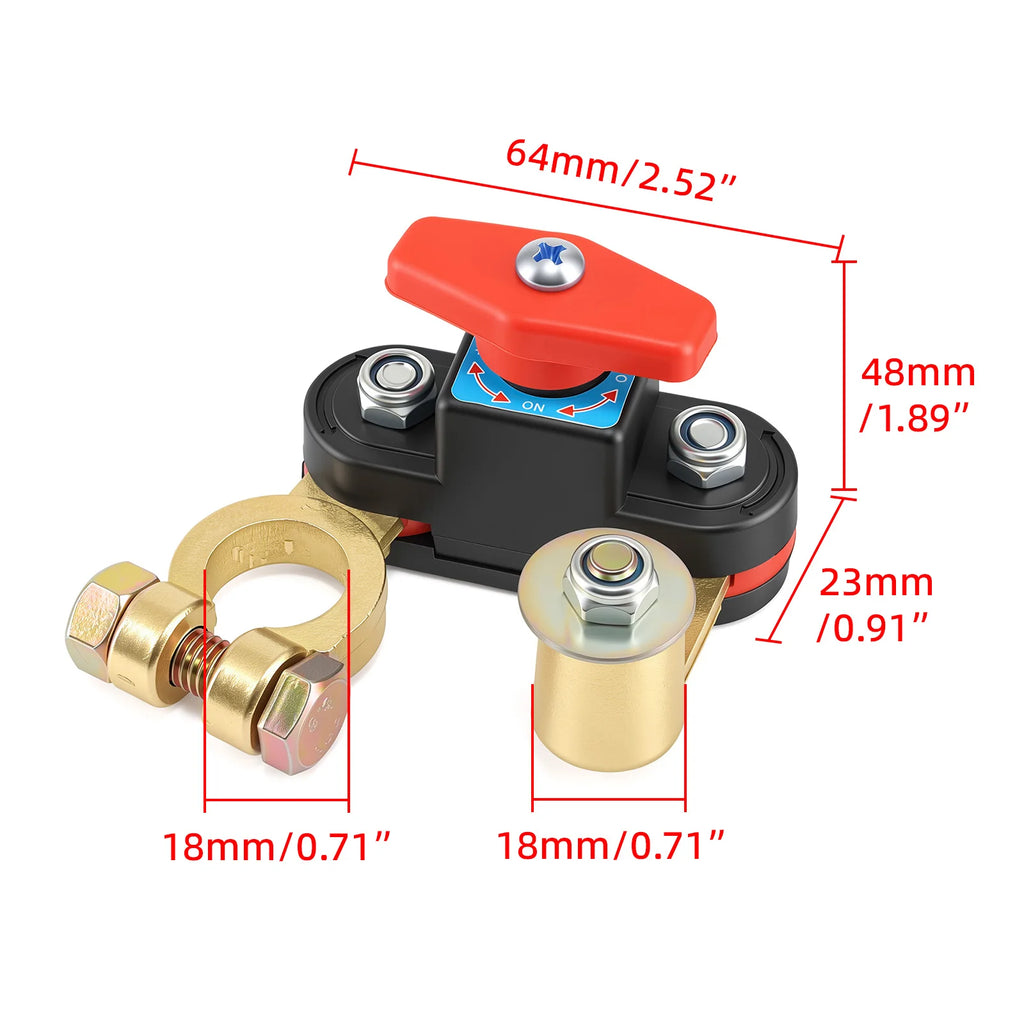Car Battery Cut Off Switch Disconnect Can Rotate Disconnect Switch Anti-Power Off Leakage Circuit Breaker For 12V 24V Car