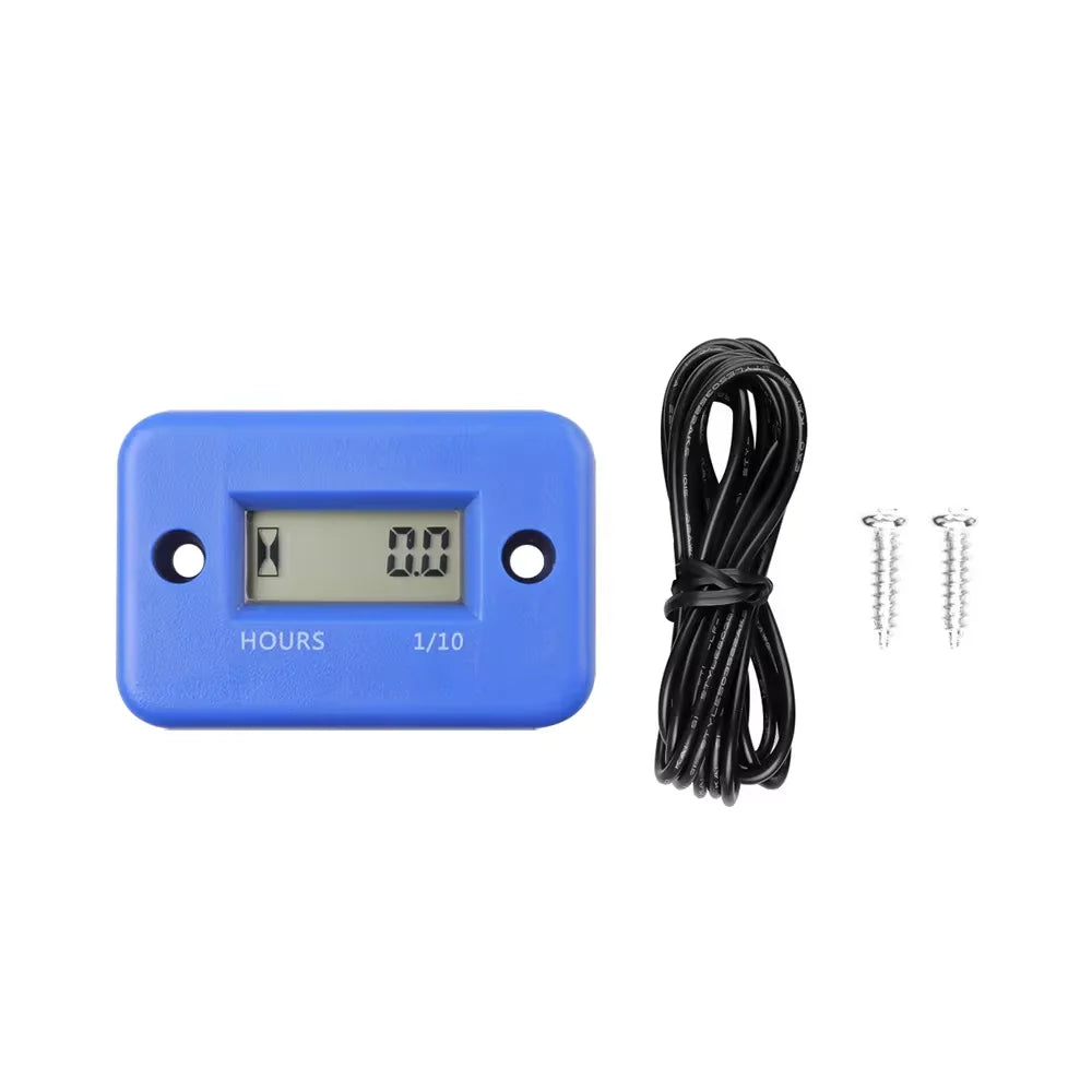 Motorcycle Digital Hour Meter LCD Counter Gauge Stroke Gas Engine Inductive Tachometer Waterproof Instrument For Motorcycle Boat