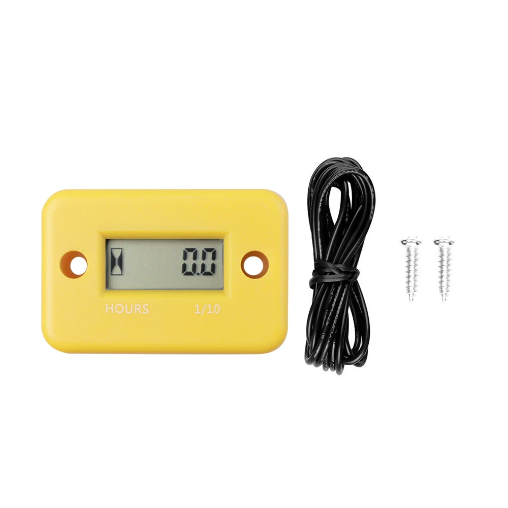 Motorcycle Digital Hour Meter LCD Counter Gauge Stroke Gas Engine Inductive Tachometer Waterproof Instrument For Motorcycle Boat