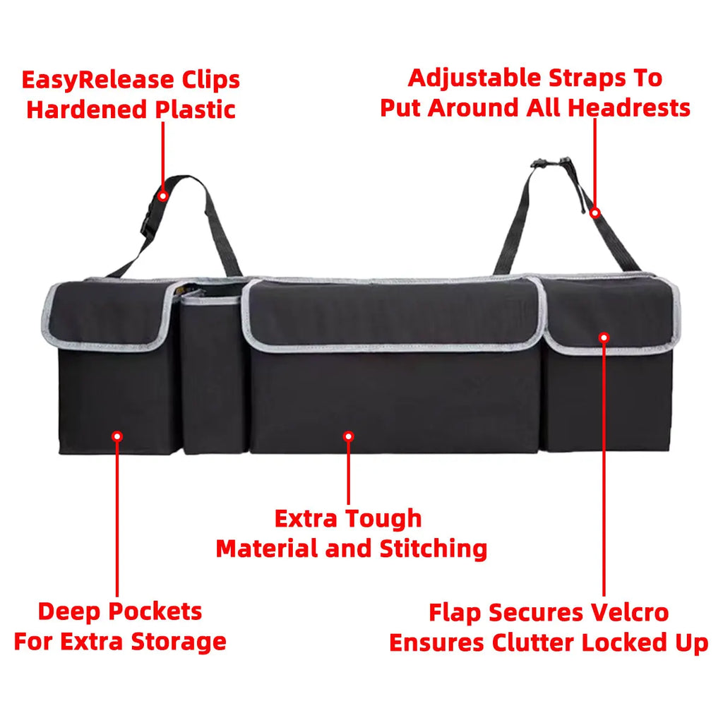 PINMOAP Oxford Cloth Car Trunk Storage Bag Hanging Car Trunk Storage Bag Large Capacity Rear Seat Storage Bag Hanging Bag