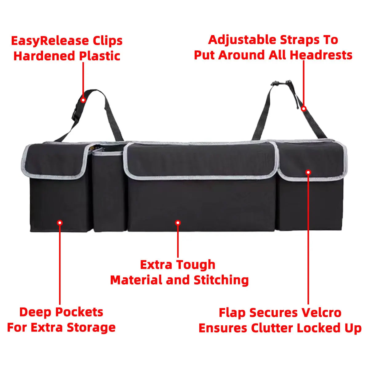 PINMOAP Oxford Cloth Car Trunk Storage Bag Hanging Car Trunk Storage Bag Large Capacity Rear Seat Storage Bag Hanging Bag
