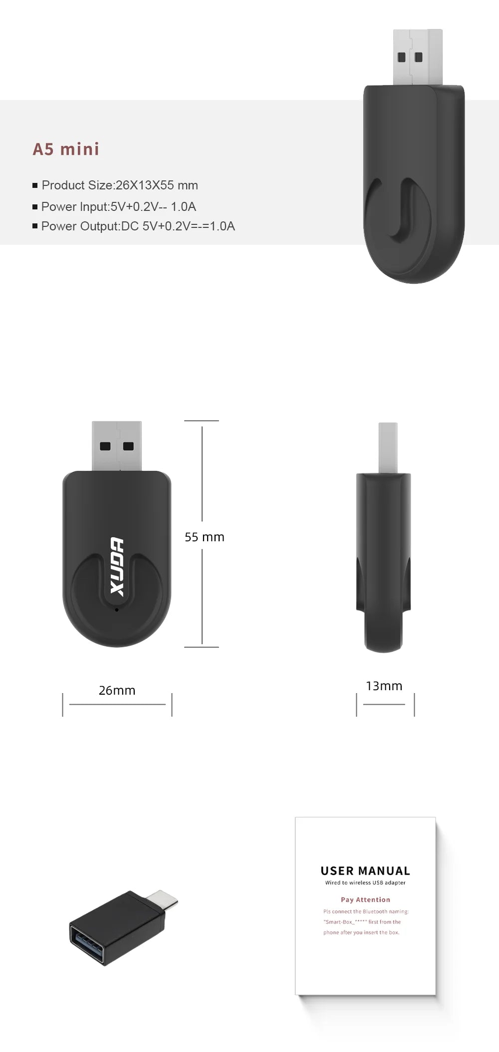 XUDA 2025  Wireless CarPlay Android Auto Wireless Adapter Smart Mini Box Plug And Play WiFi Fast Connect Universal For Nissan