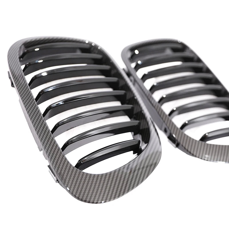 Single Slat Grill Kidney Carbon Chrome Grille For 3 Series E46 2-Door 1998-2002 Pre-Facelift & 2000-2007 E46 M3 Coupe Cabriolet