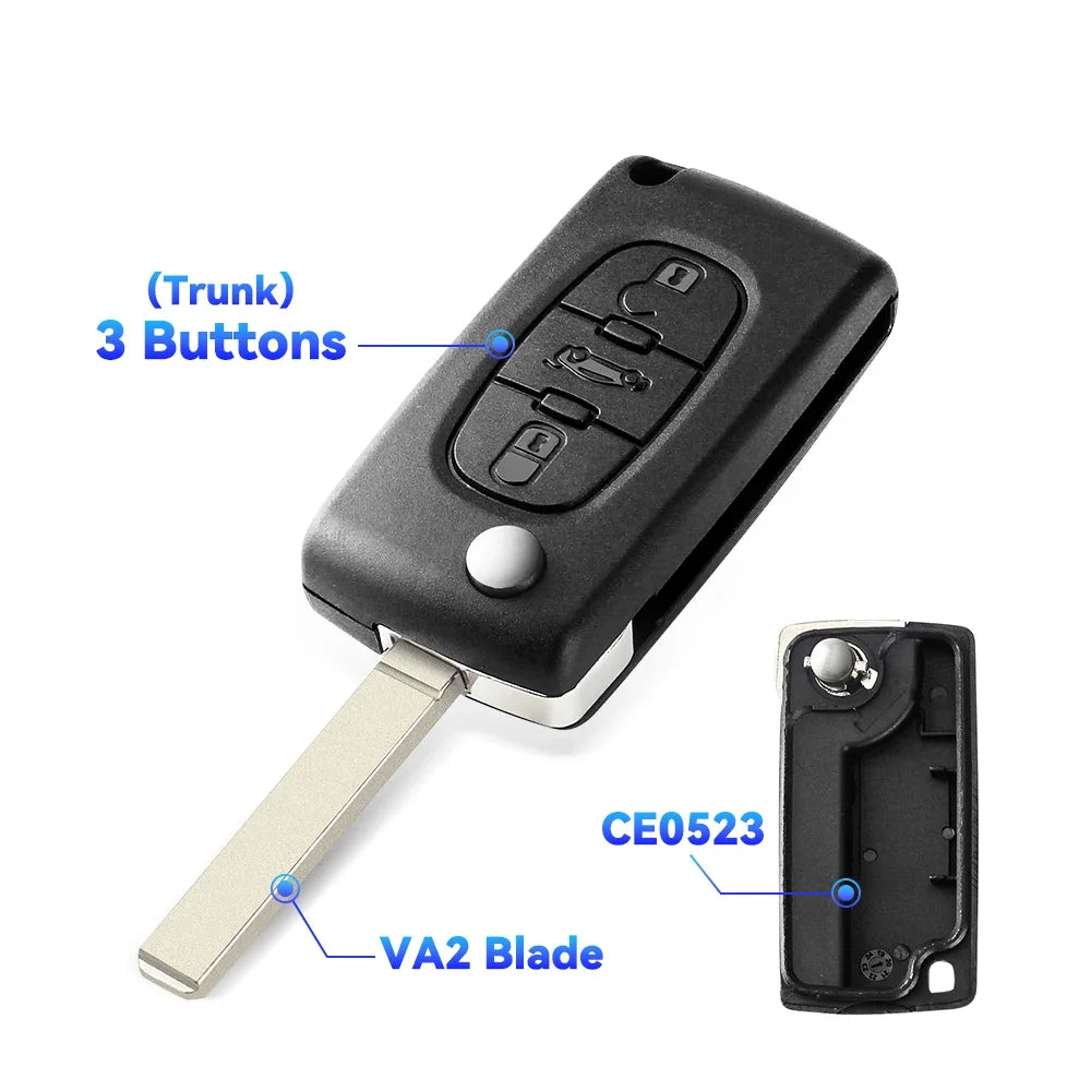 KEYYOU For Peugeot 207 307 308 407 607 807 For Citroen C2 C3 C4 C5 C6 2/3 Buttons Remote Key Shell Case VA2/HU83 CE0523 CE0536