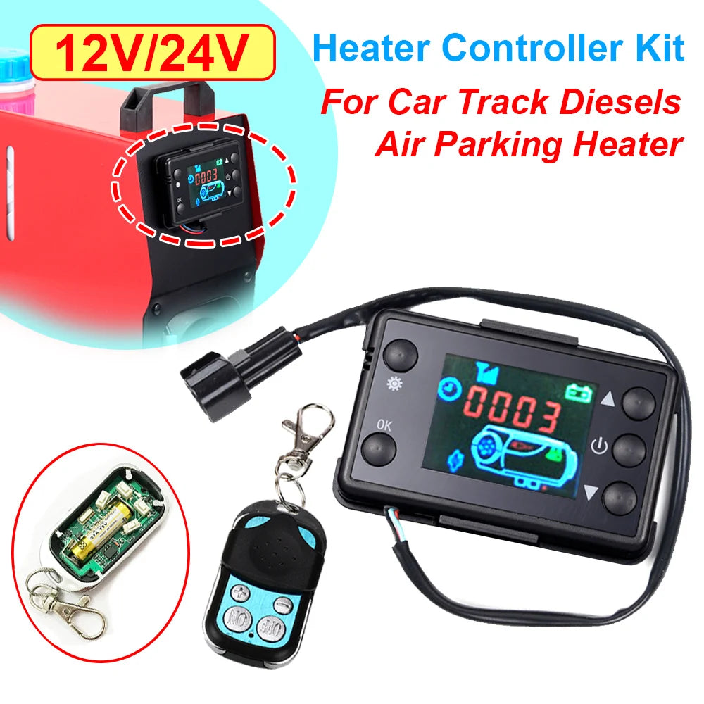12/24V Diesels Air Heater LCD Monitor Switch+Control Board Motherboard+Remote Controller Similar Eberspacher Webasto 2KW 5KW 8KW