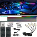 18 in 1 Car RGB Ambient Light Kit 64 Color Music APP Dynamic Streamer LED Interior Hidden Acrylic Neon Strip Car Interior Light