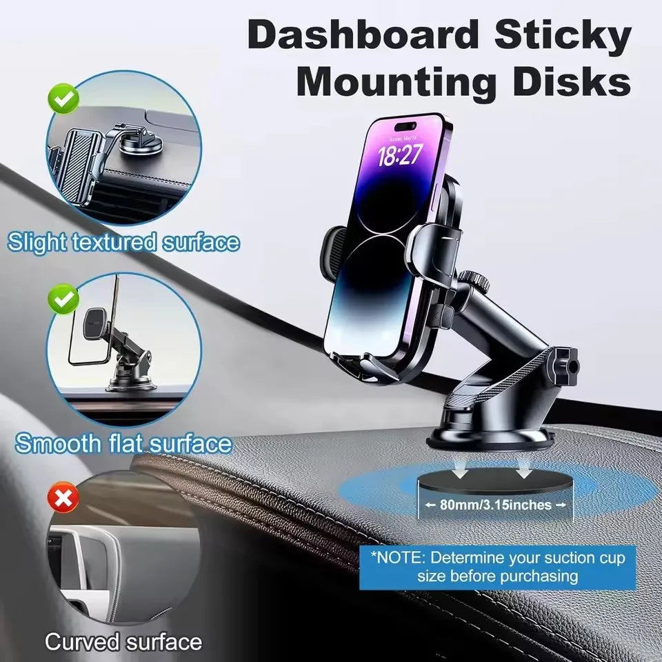 Universal Car Suction Cup Adhesive Dashboard Mount Pad Base for Navigation GPS Brackets 80mm Round Car Mobile Phone Holder Stand