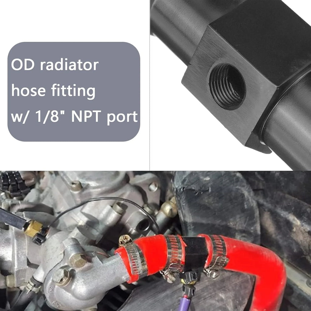 Black Water Temp Gauge Radiator Temperature Water Temp Joint Pipe Sensor 18MM 20MM 22MM 24MM Hose Adapter
