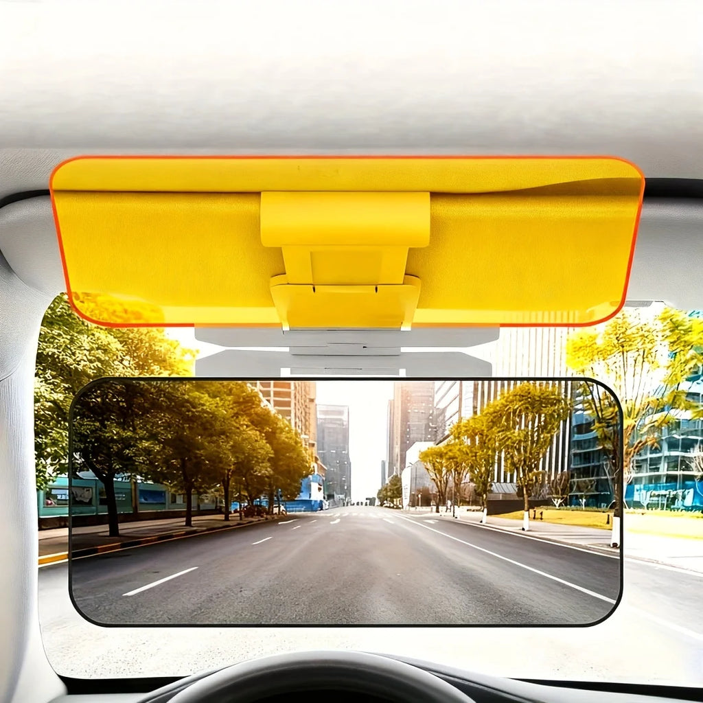 Dual Purpose Car Sun Visor - Day & Night Anti Glare Visor Extender with Night Driving Shield & UV Protection for SUVs, Trucks
