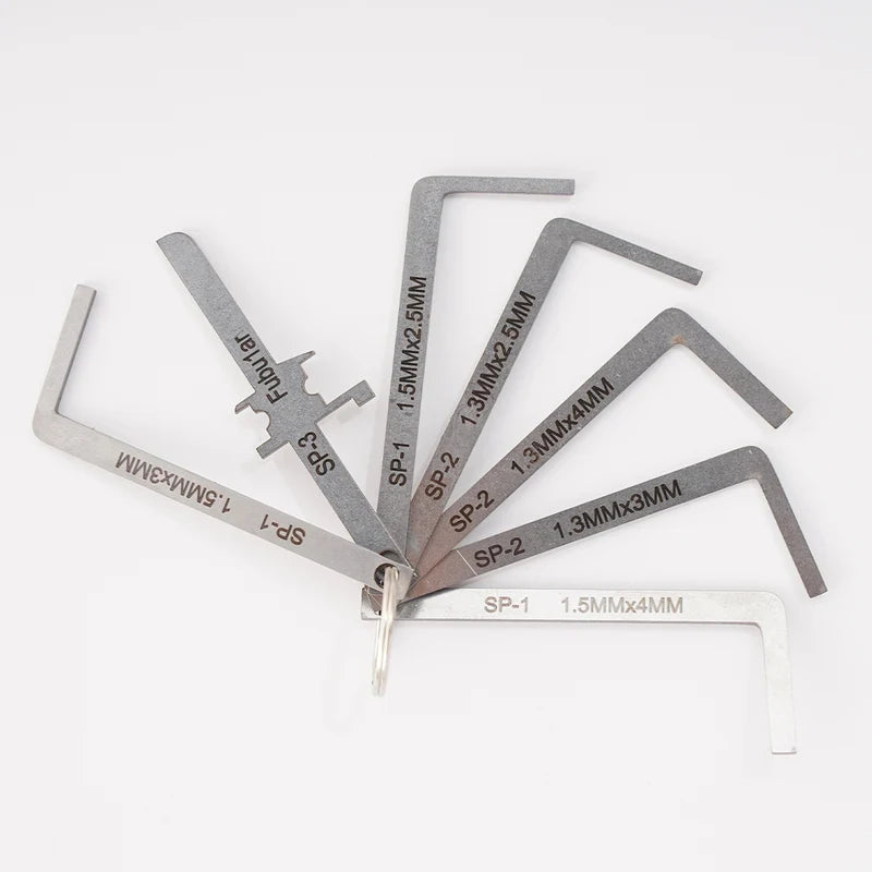 locksmith tool 6/7 pieces / kit replacement turning tool / double head tension wrench tool