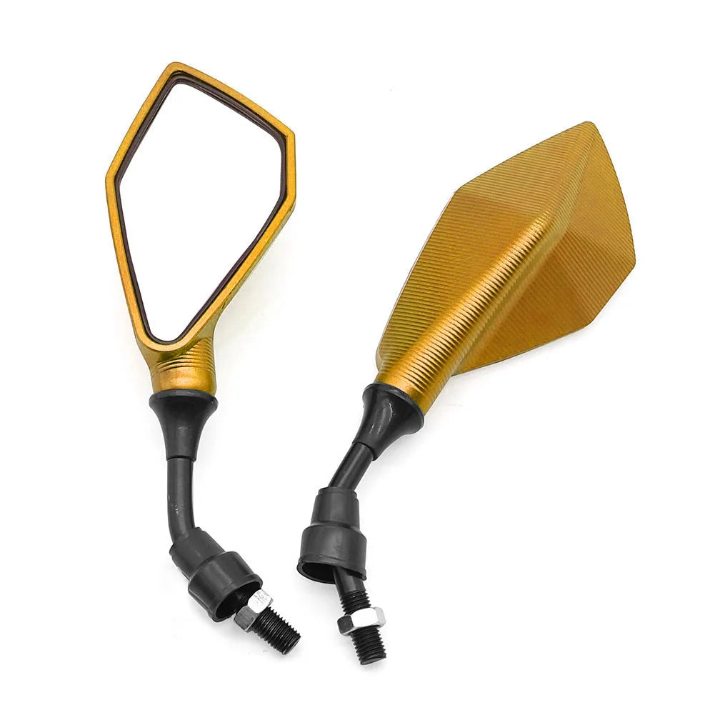 2pcs 10mm Motorcycle Rearview Mirrors Wide Angle Adjustable Bicycle Bike Handlebar Side Flexible Rear View Mirror